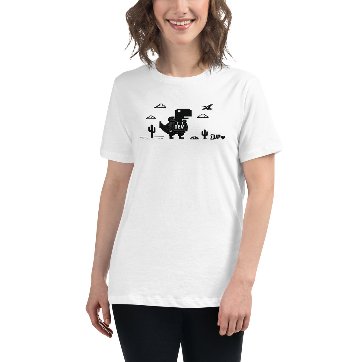Dino Dev 1UP - Women's Relaxed T-Shirt