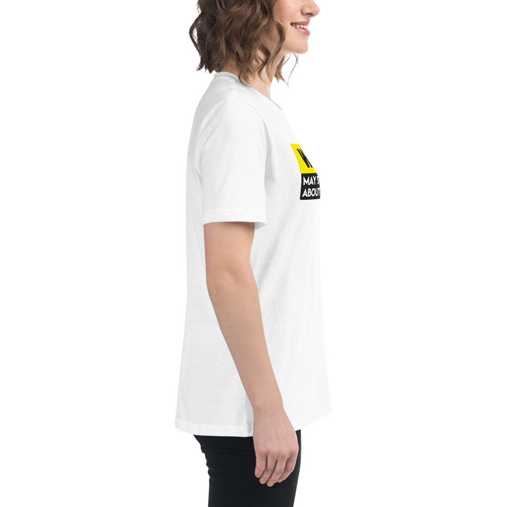 Warning: May Start Talking About Technology - Women's Relaxed T-Shirt