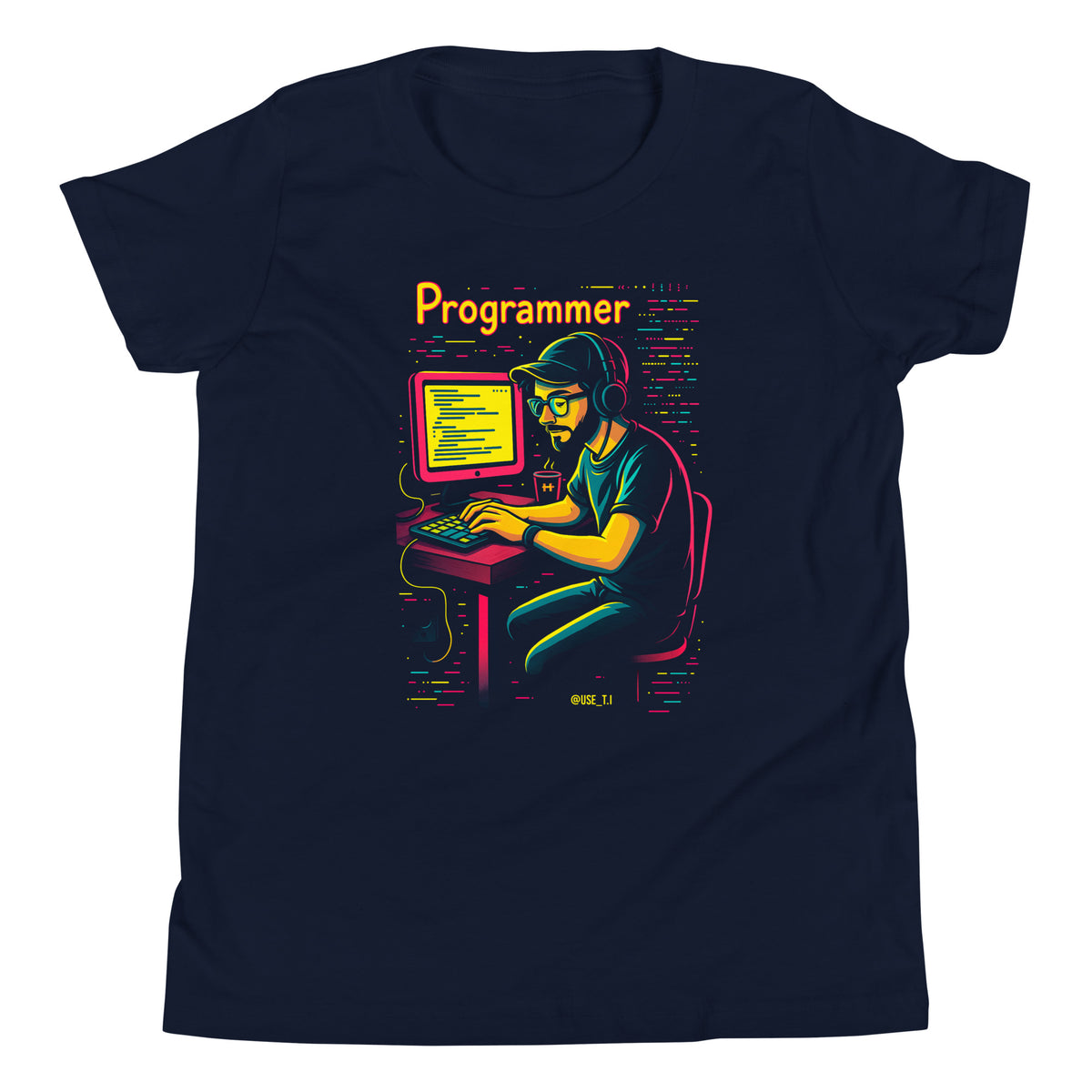 Programmer with Vibrant Colors - Youth Short Sleeve T-Shirt